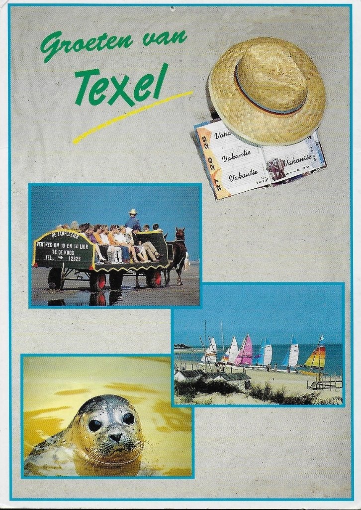F629 Gelopen ansichtkaart groeten uit texel, Verzamelen, Ansichtkaarten | Nederland, Ophalen of Verzenden, 1980 tot heden, Gelopen