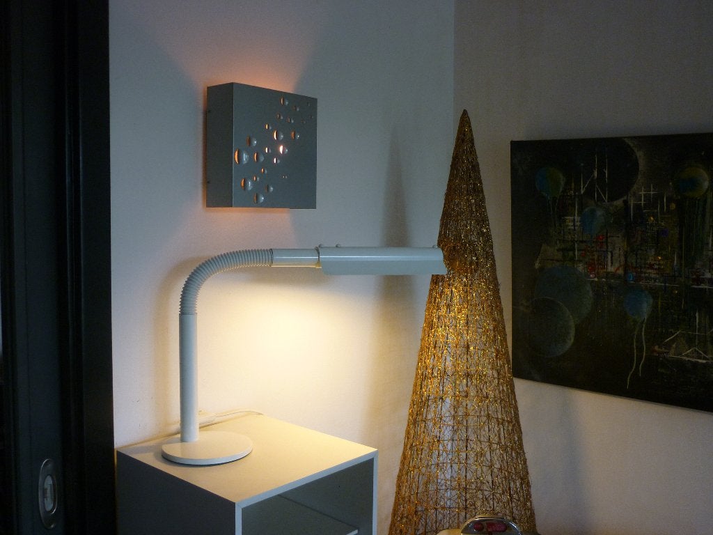 Dutch Design 1975 HALA Zeist tafel buro lamp grote uitv., Huis en Inrichting, Bureaulamp, Gebruikt, Wit, Ophalen of Verzenden