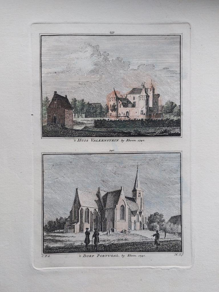 239-240 / Huis Valkenstein en dorp Portugal bij Rhoon, Ophalen of Verzenden
