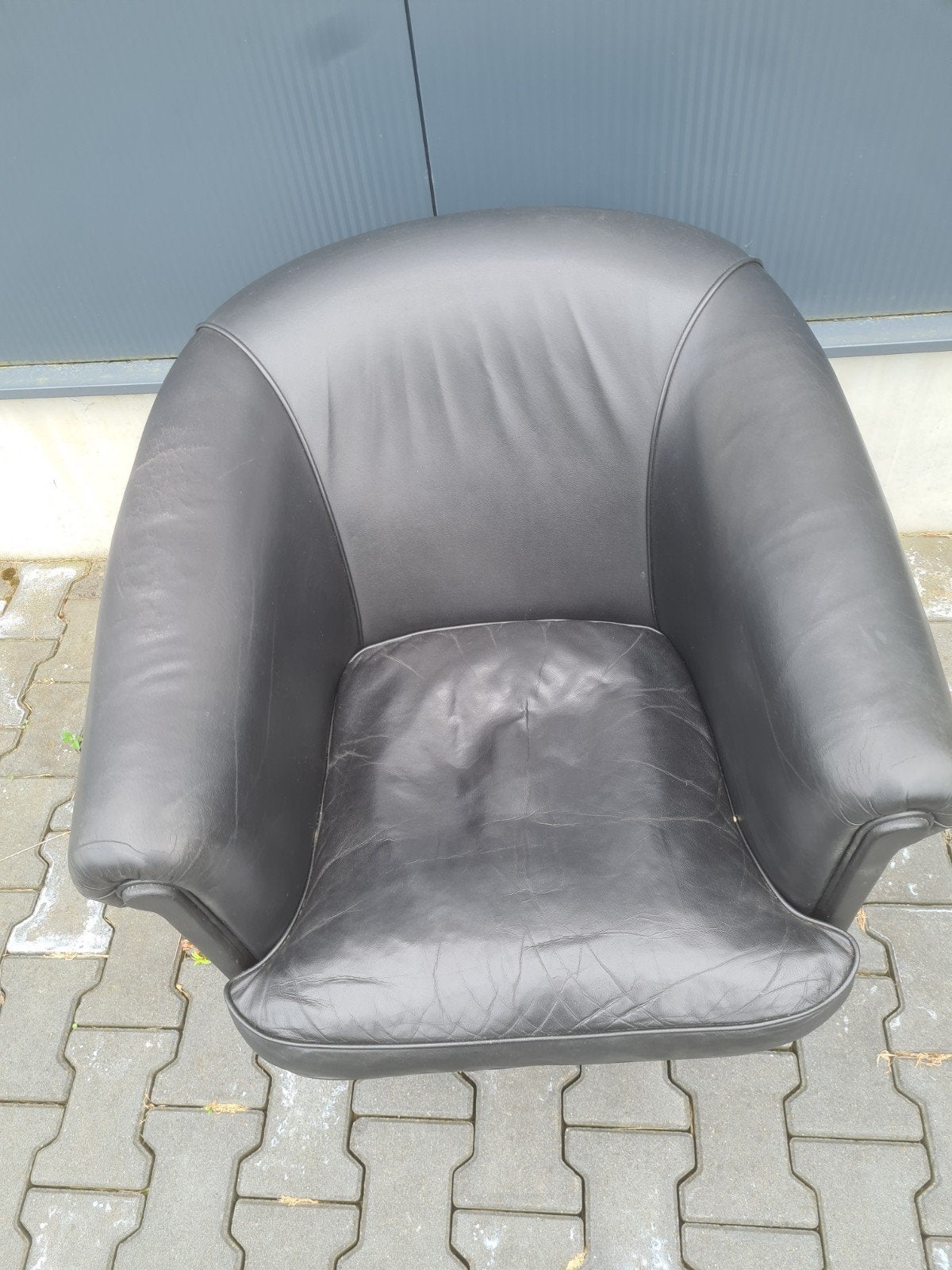 Chesterfield club fauteuil zwart leer + BEZORGING GRATIS, Gebruikt, ., Chesterfield, Ophalen of Verzenden
