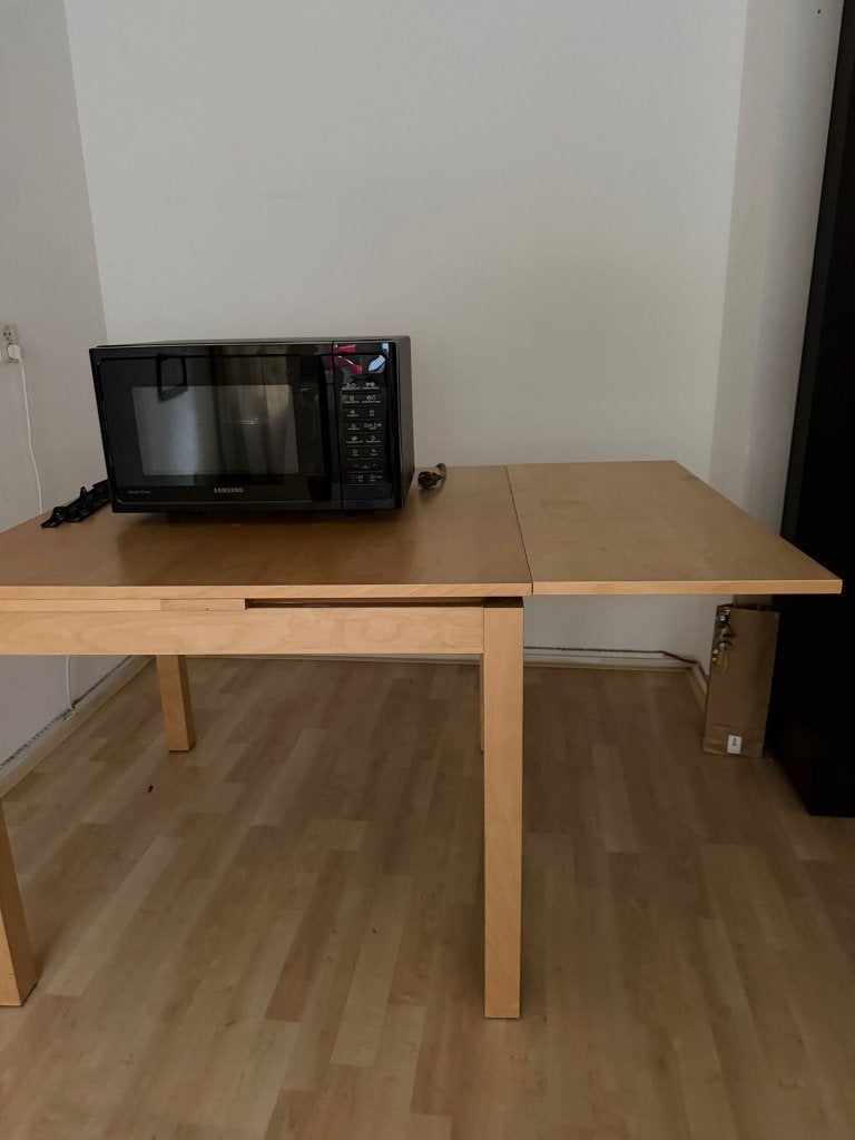 Uitschuifbare tafel 90x90/180 Ikea, Ophalen, Gebruikt, Vierkant, 50 tot 100 cm