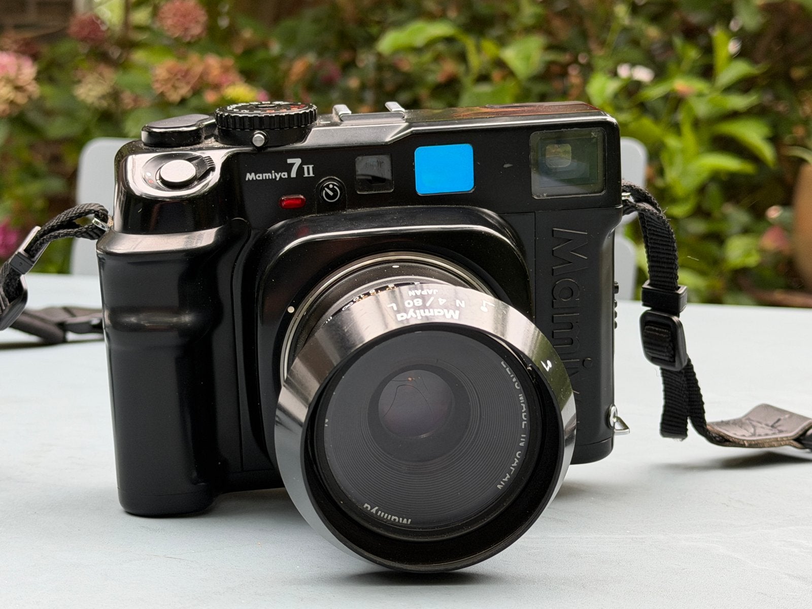 Mamiya 7II + 80mm f/4 (38mm equiv.), Ophalen of Verzenden, Gebruikt, Compact, Overige Merken
