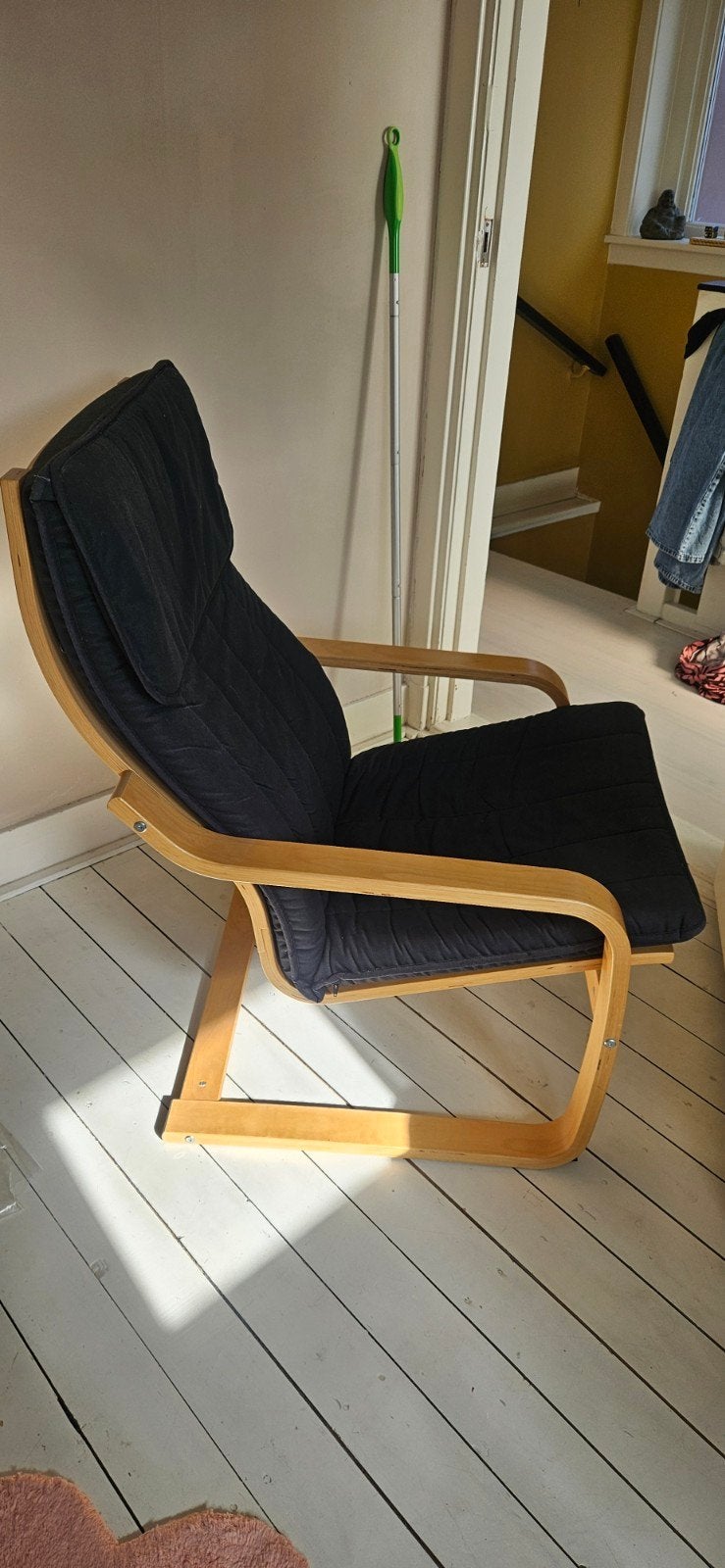 IKEA POÄNG stoel, Huis en Inrichting, Stoelen, Ophalen, Zwart, Zo goed als nieuw, Stof