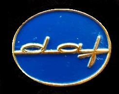 daf speld- ovaal blauw gelakt- koperkleur, Verzamelen, Ophalen of Verzenden, Nieuw, Transport, Speldje of Pin
