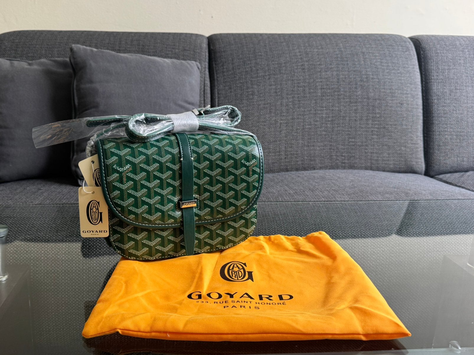 Donkergroene goyard zijtas., Verzenden, Zo goed als nieuw, Groen