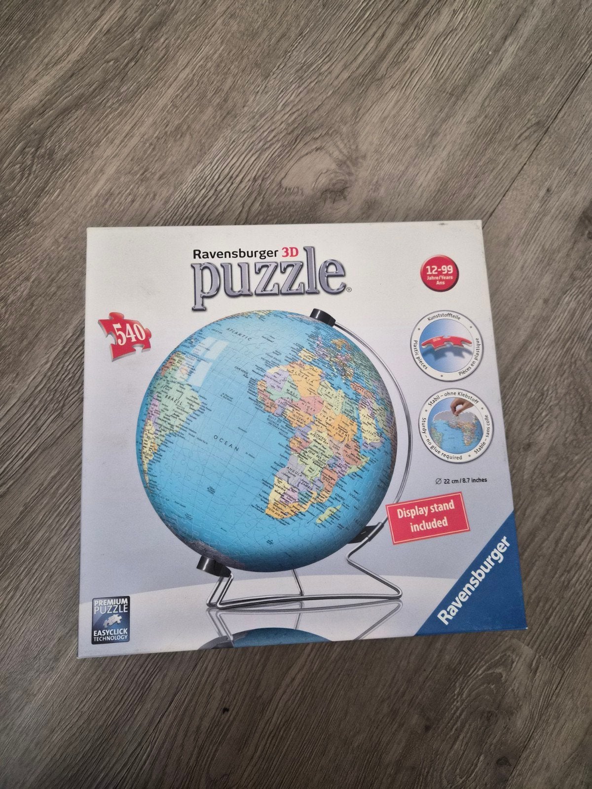 Ravensburger 3D Puzzel Wereldbol - 540 stukjes, Ophalen of Verzenden, Meer dan 50 stukjes, Zo goed als nieuw, 6 jaar of ouder