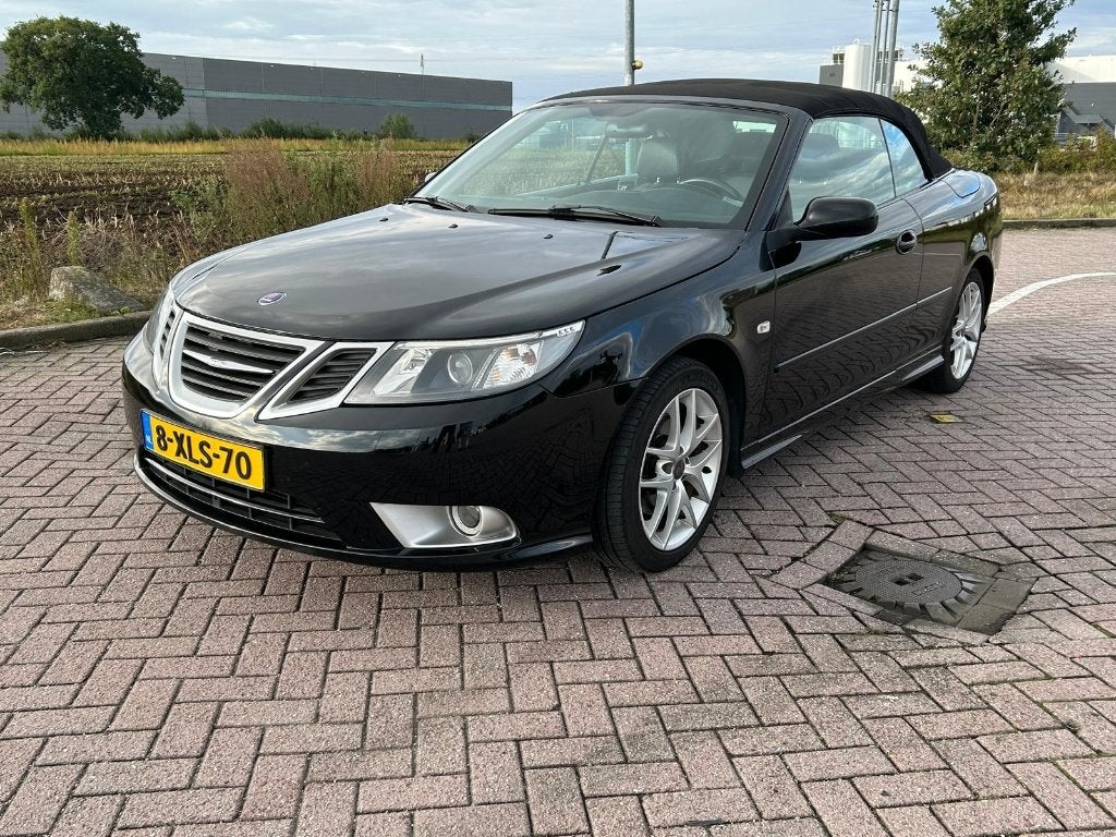 Saab 9-3 1.8 T Cabrio 2009 Zwart, Auto's, Saab, 1998 cc, Zwart, 4 cilinders, Cabriolet
