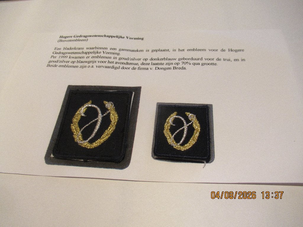 Hogere Gedragswetenschappelijke vorming, Verzenden, Luchtmacht, Nederland, Embleem of Badge