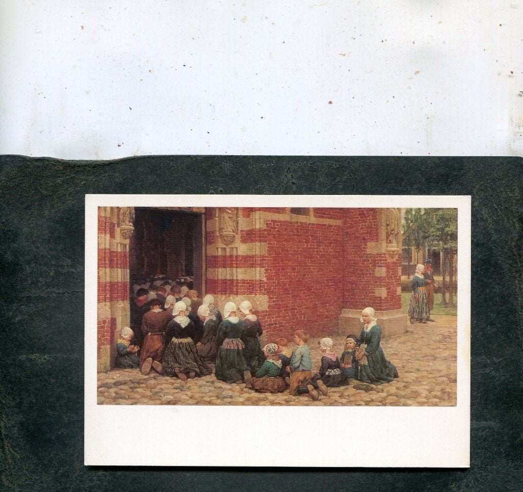 Ansicht George Clausen - High Mass at a fishing village, Verzamelen, Ansichtkaarten | Themakaarten, Verzenden, 1980 tot heden
