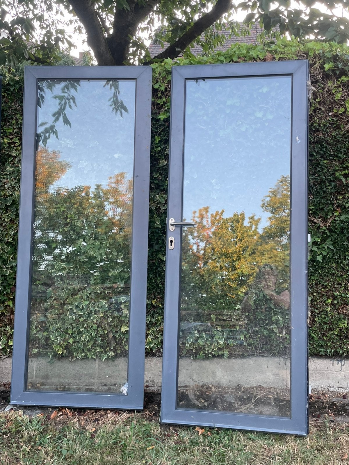 Aluminium kozijn met openslaande deuren, Doe-het-zelf en Verbouw, Kozijnen en Schuifpuien, Ophalen, Gebruikt, Deurkozijn, Aluminium