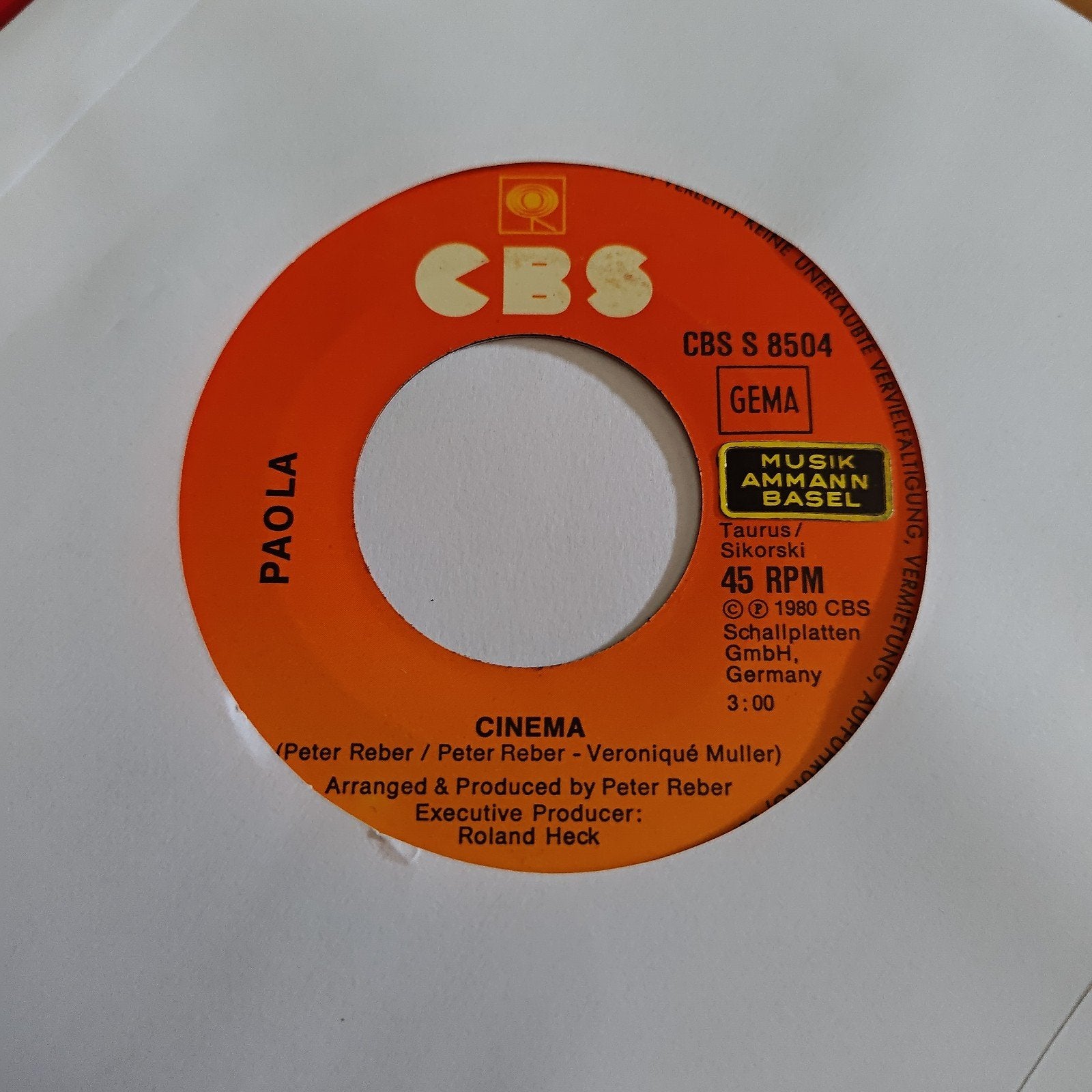 Paola - Cinema (Vinyl Single 45 RPM, 1980), Gebruikt, 7 inch, Ophalen of Verzenden, Pop