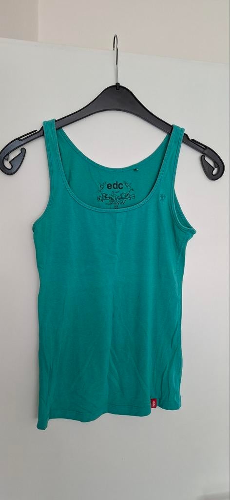 EDC  Smaragd groen singlet maat M, Kleding | Dames, Ophalen of Verzenden, Gedragen, Groen, Zonder mouw