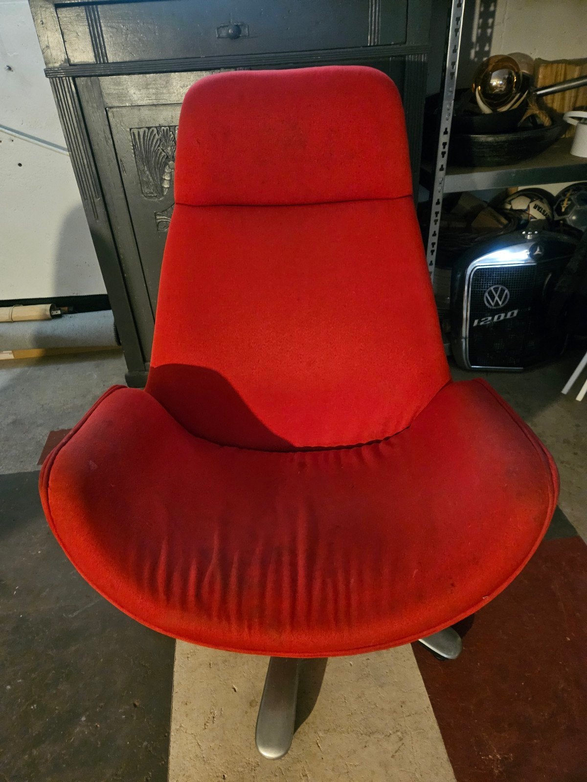 Rode fauteuil - Comfortabele stoel, Ophalen, Gebruikt, Twee, Metaal