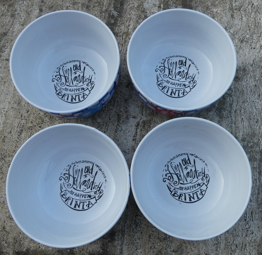 4 Ontbijtkommen Selwyn Senatori Blauw Oud Hollandsche Pap, Overige merken, Nieuw, Ophalen of Verzenden, Kom(men)