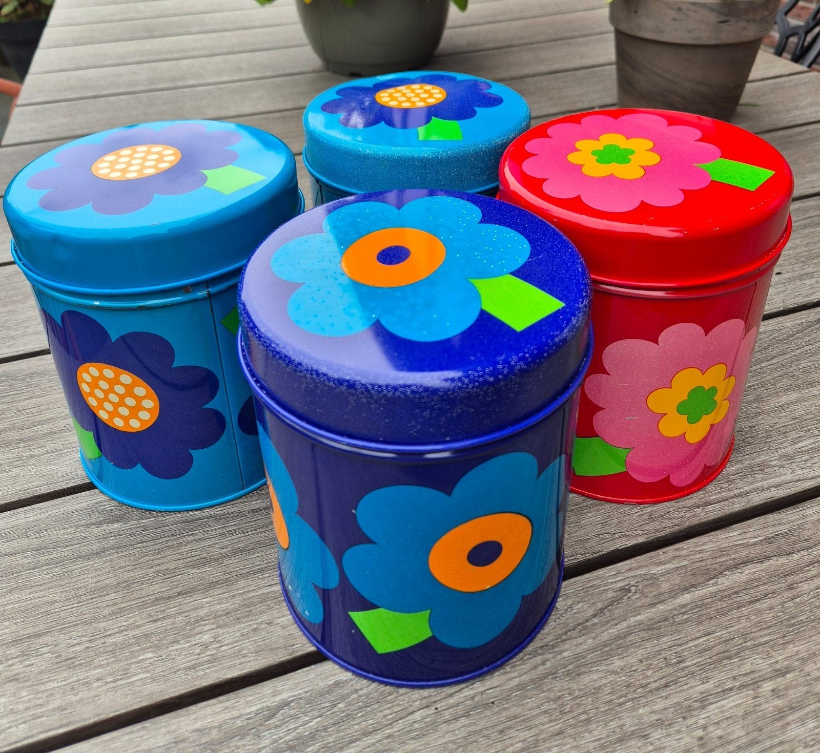 Vintage blikken Laurids Lønborg - Flower Power jaren 70, Ophalen of Verzenden, Zo goed als nieuw