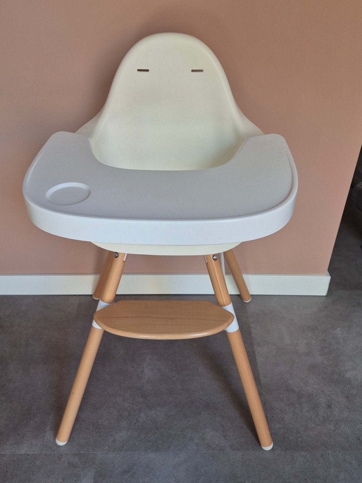 Childwood Evolu 2 Kinderstoel 2-in-1 Wit | Compleet, Ophalen, Zo goed als nieuw, Meegroeistoel, Gordel(s)