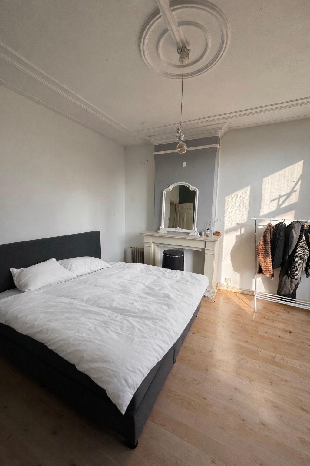2-Persoons (queen size) bed antraciet/grijs, Huis en Inrichting, Ophalen, Tweepersoons, 200 cm, 160 cm