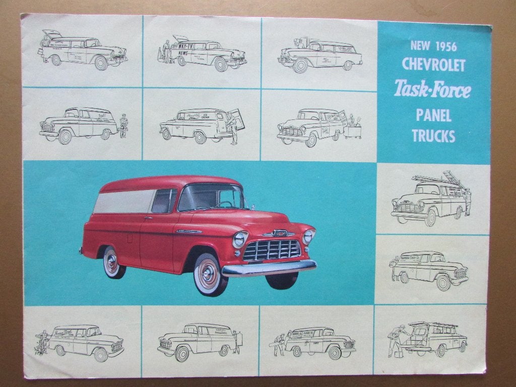1956 Chevrolet panel trucks brochure, Engels, Ophalen of Verzenden, Zo goed als nieuw, Chevrolet
