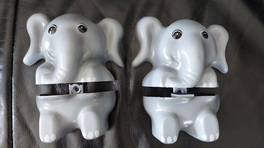 2 Olifant plankdragers van de Gamma (Clip-on), Gebruikt, Overige merken, Ophalen of Verzenden, Wanddecoratie