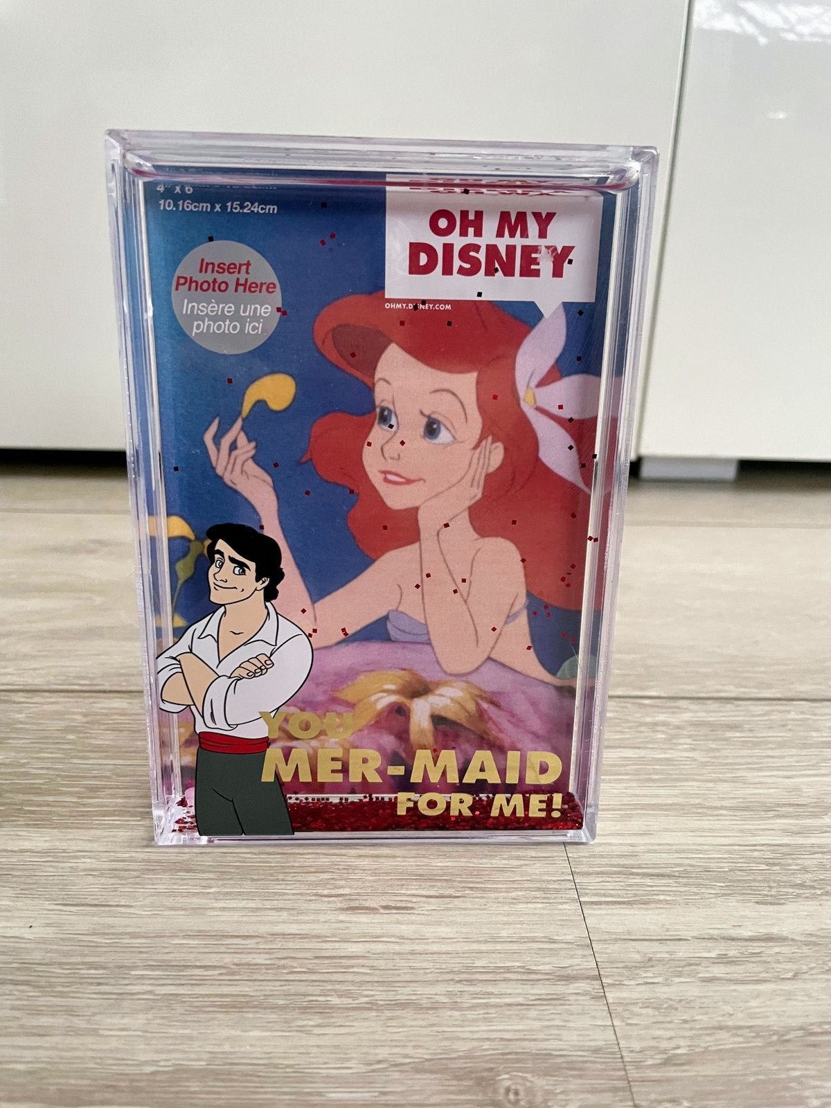 Oh my Disney Ariël Eric glitter globe fotolijst foto lijst, Ophalen, Pocahontas of Kl. Zeemeermin, Gebruikt, Beeldje of Figuurtje