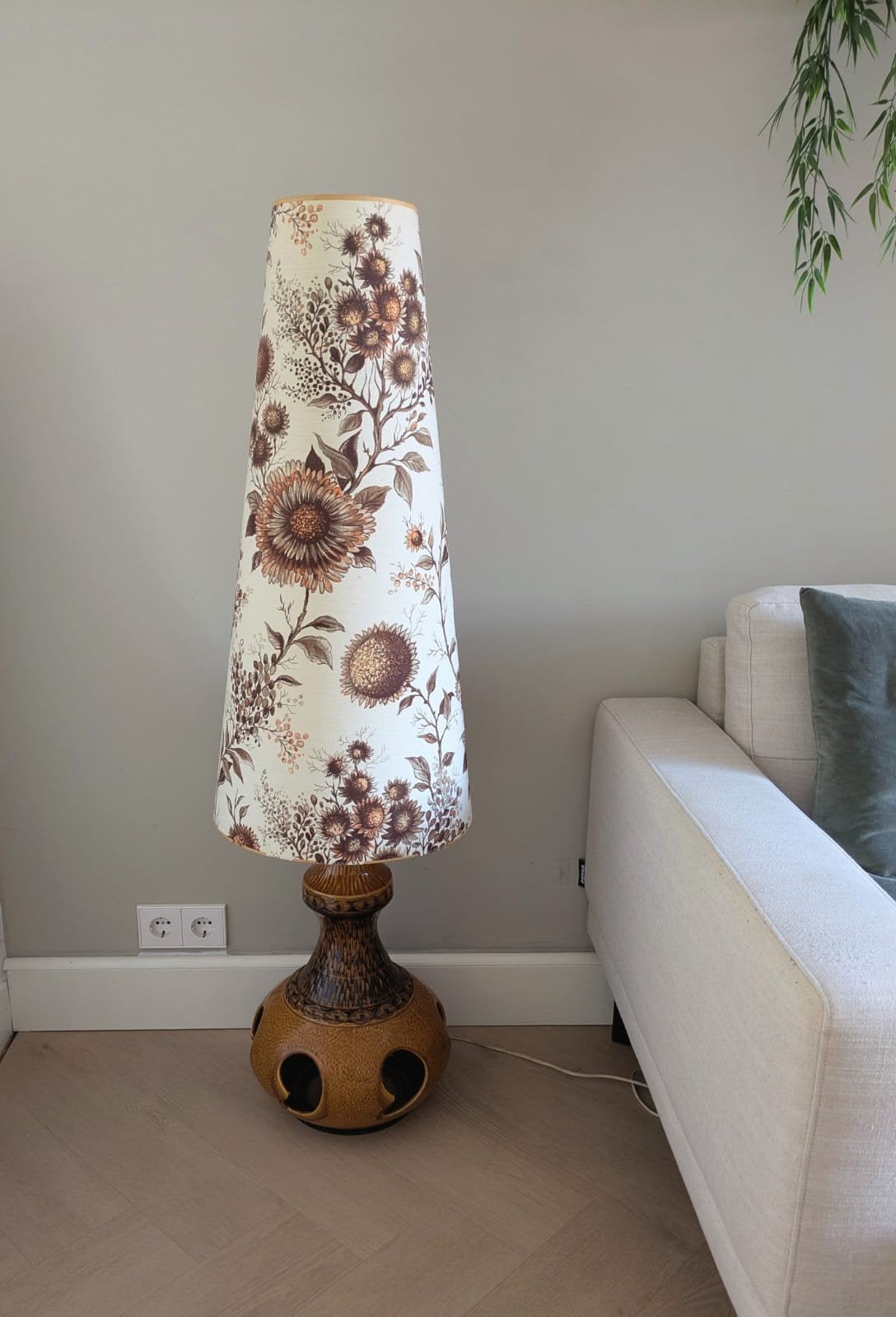 Vintage, retro keramieken fat lava vloerlamp, West Germany, Ophalen, Textiel, ., 100 tot 150 cm