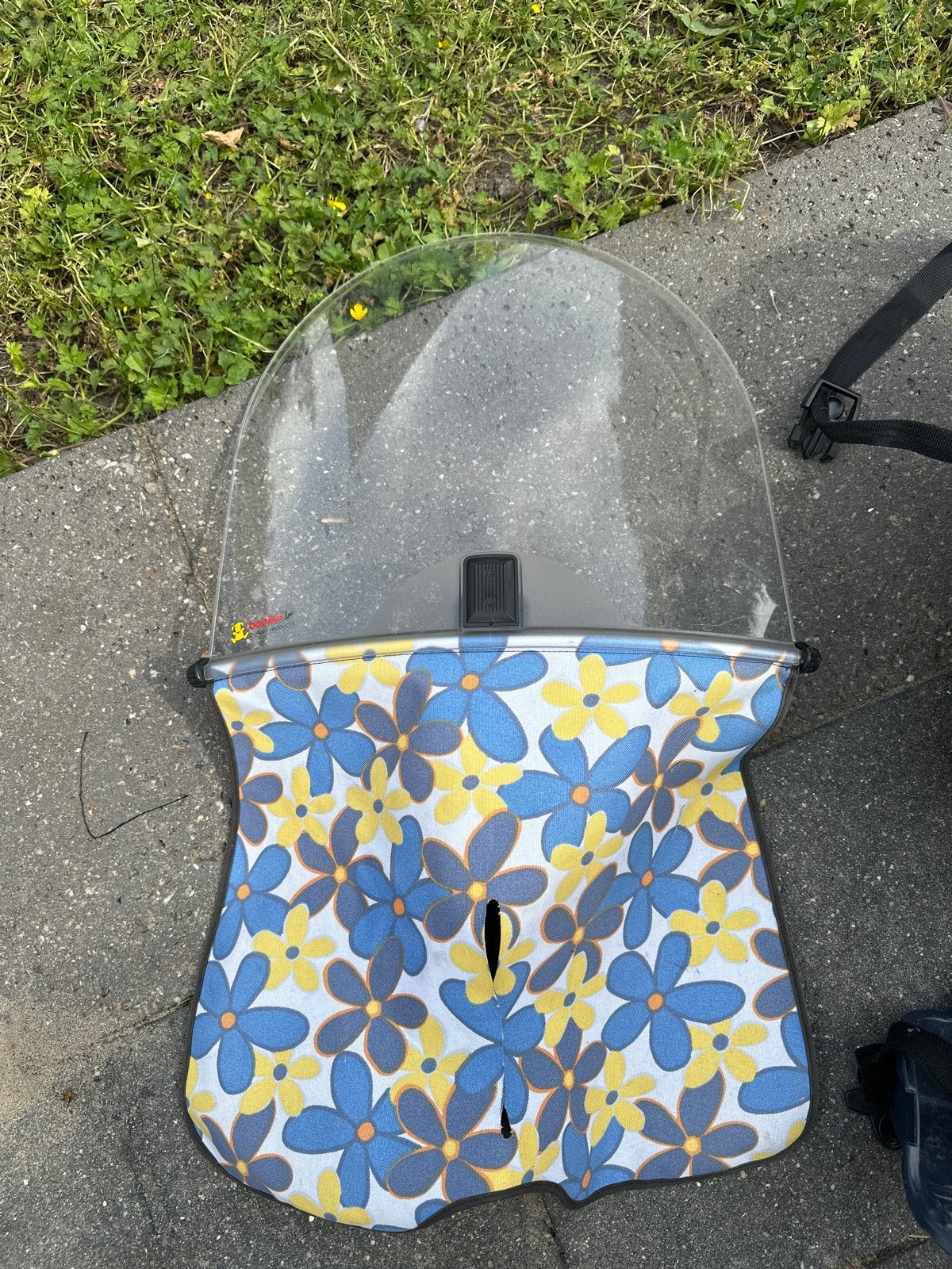 Bobike Mini S fietsstoeltje met windscherm, Ophalen of Verzenden, Gebruikt, Voetsteuntjes, Voorzitje