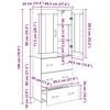 Nieuw in doos: buffet kast twee delen zwart eiken design, Met deur(en), Eikenhout, Nieuw, 150 tot 200 cm