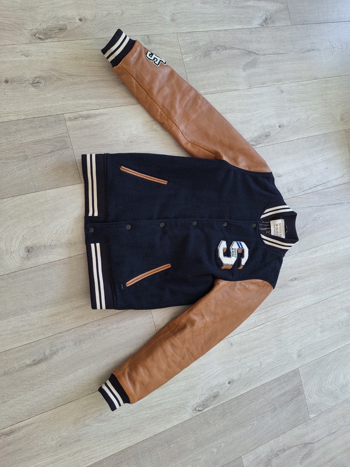 Scotch & Soda Varsity jas - maat 14 jaar, Kleding | Heren, Ophalen, Meerkleurig, Overige maten, Zo goed als nieuw
