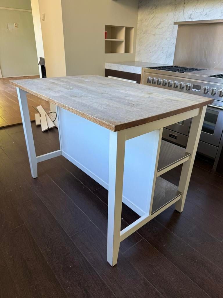 IKEA keukeneiland - wit met houten blad, Huis en Inrichting, Keuken | Keukenelementen, Ophalen, Gebruikt, Ikea, X