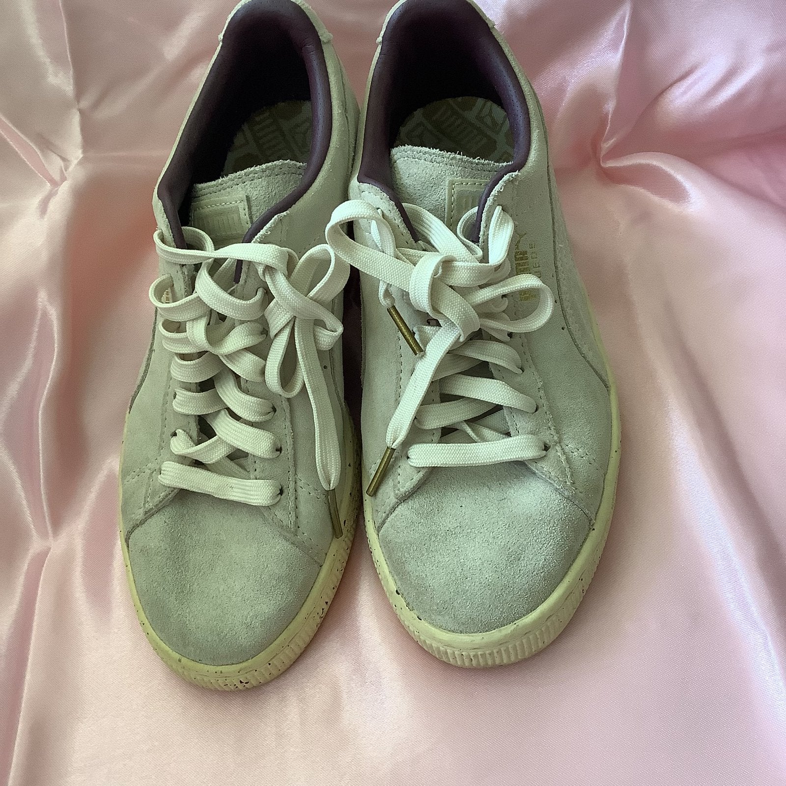 Puma suede sneakers,zandkleurig, Ophalen of Verzenden, Zo goed als nieuw, Beige, Sneakers of Gympen