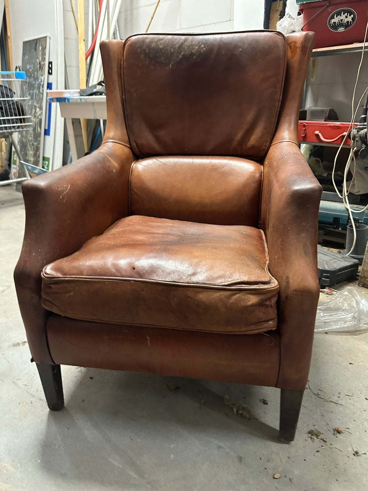 Schaapsleren Bendic fauteuil, Huis en Inrichting, Ophalen of Verzenden, Zo goed als nieuw, 75 tot 100 cm, 50 tot 75 cm