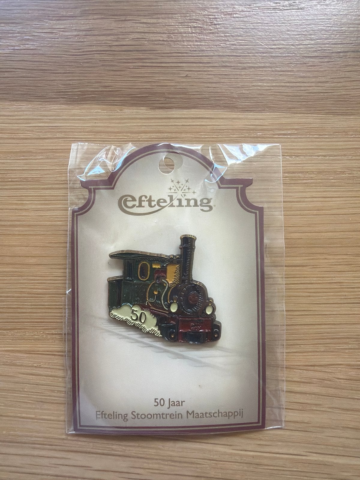Efteling pin 50 jaar Stoomtrein Maatschappij, Verzamelen, Ophalen of Verzenden, Nieuw, Button of Speldje