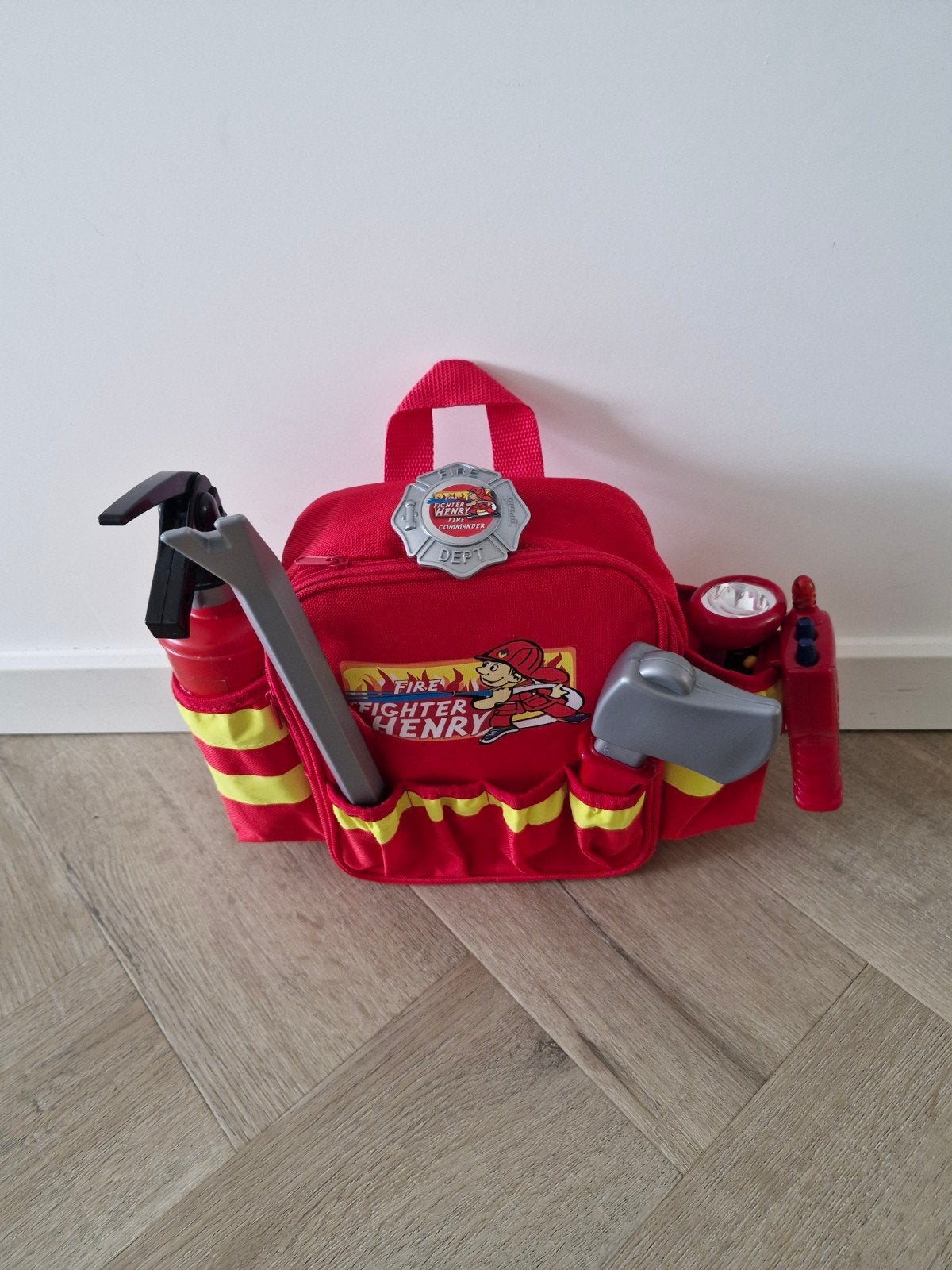 Brandweerman speelset met rugzak en accessoires, Ophalen of Verzenden, Zo goed als nieuw, Jongen of Meisje