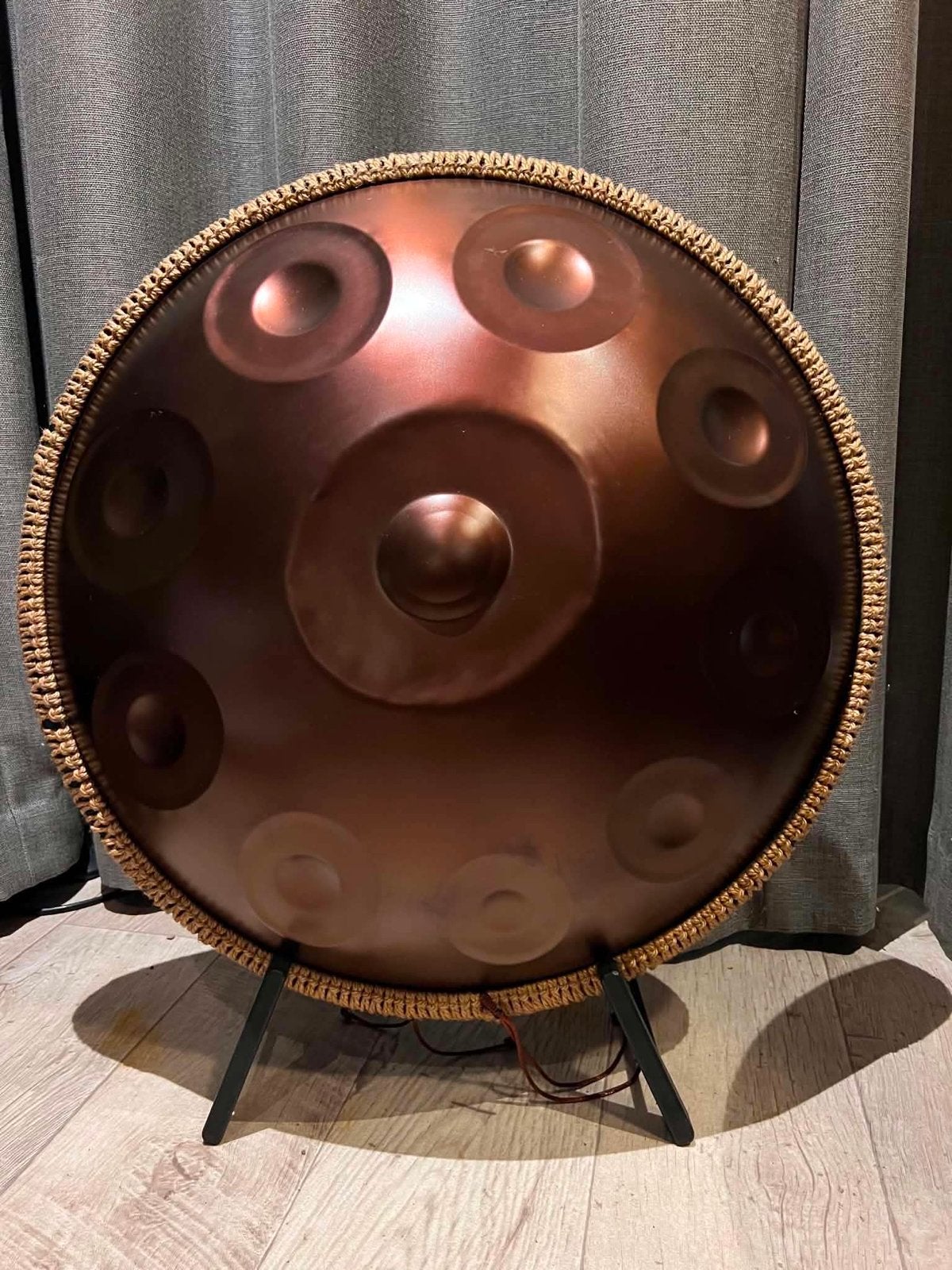 Prachtige bruingoudkleurige handpan D kurd  +tas ZGAN, Ophalen of Verzenden, Zo goed als nieuw
