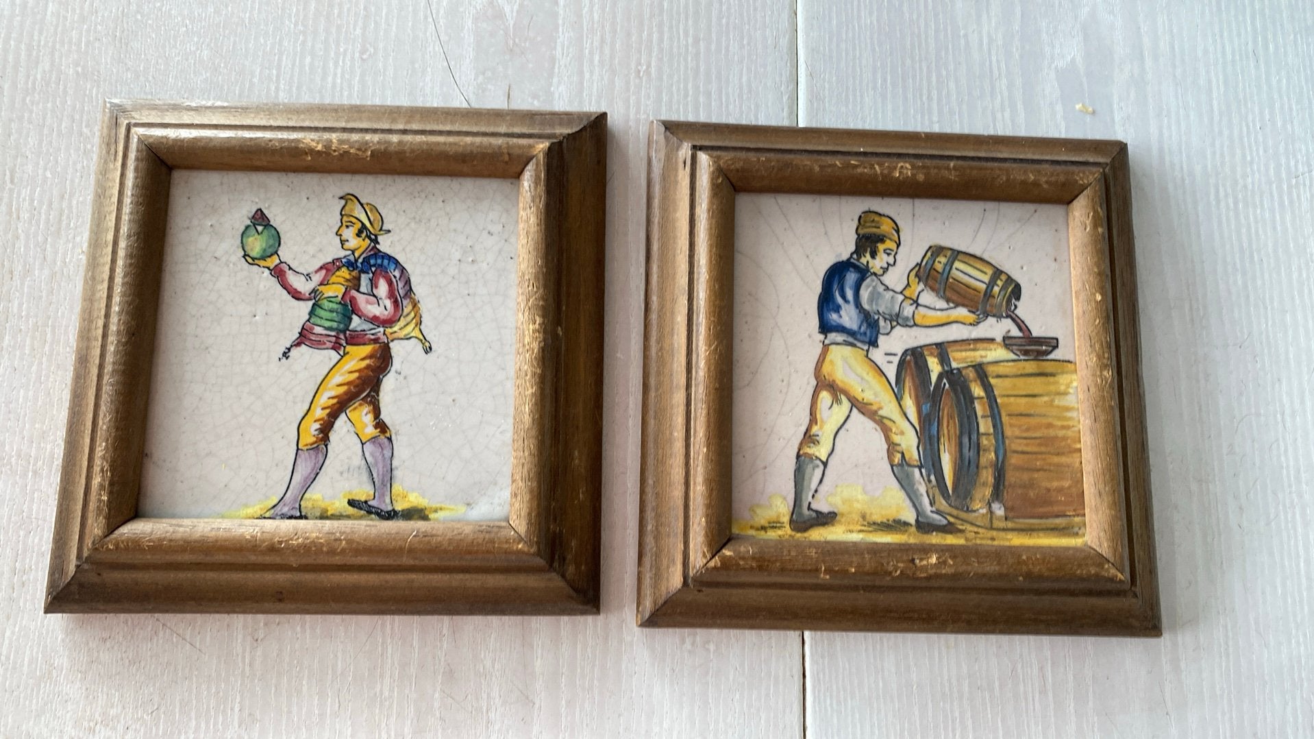 Antieke ingelijste tegeltjes, Ophalen of Verzenden