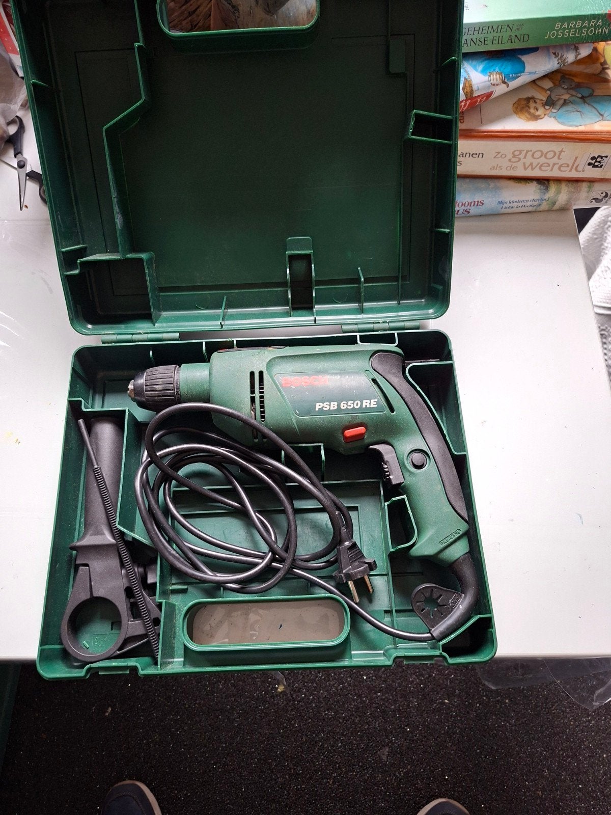 Bosch PSB 650 RE Klopboormachine in Koffer, Boormachine, Ophalen of Verzenden, Klopboormechanisme, Gebruikt