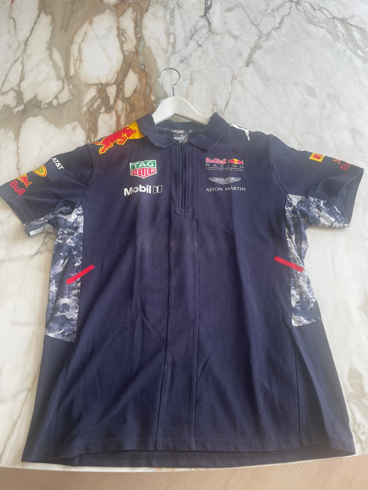 Max Verstappen polo maat L, Ophalen of Verzenden, Zo goed als nieuw, Blauw