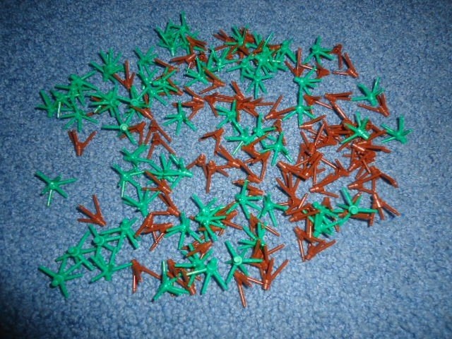 Partij J16=200x Nieuwe groene & bruine Lego stekjes, Lego, Lego, Lego, Nieuw