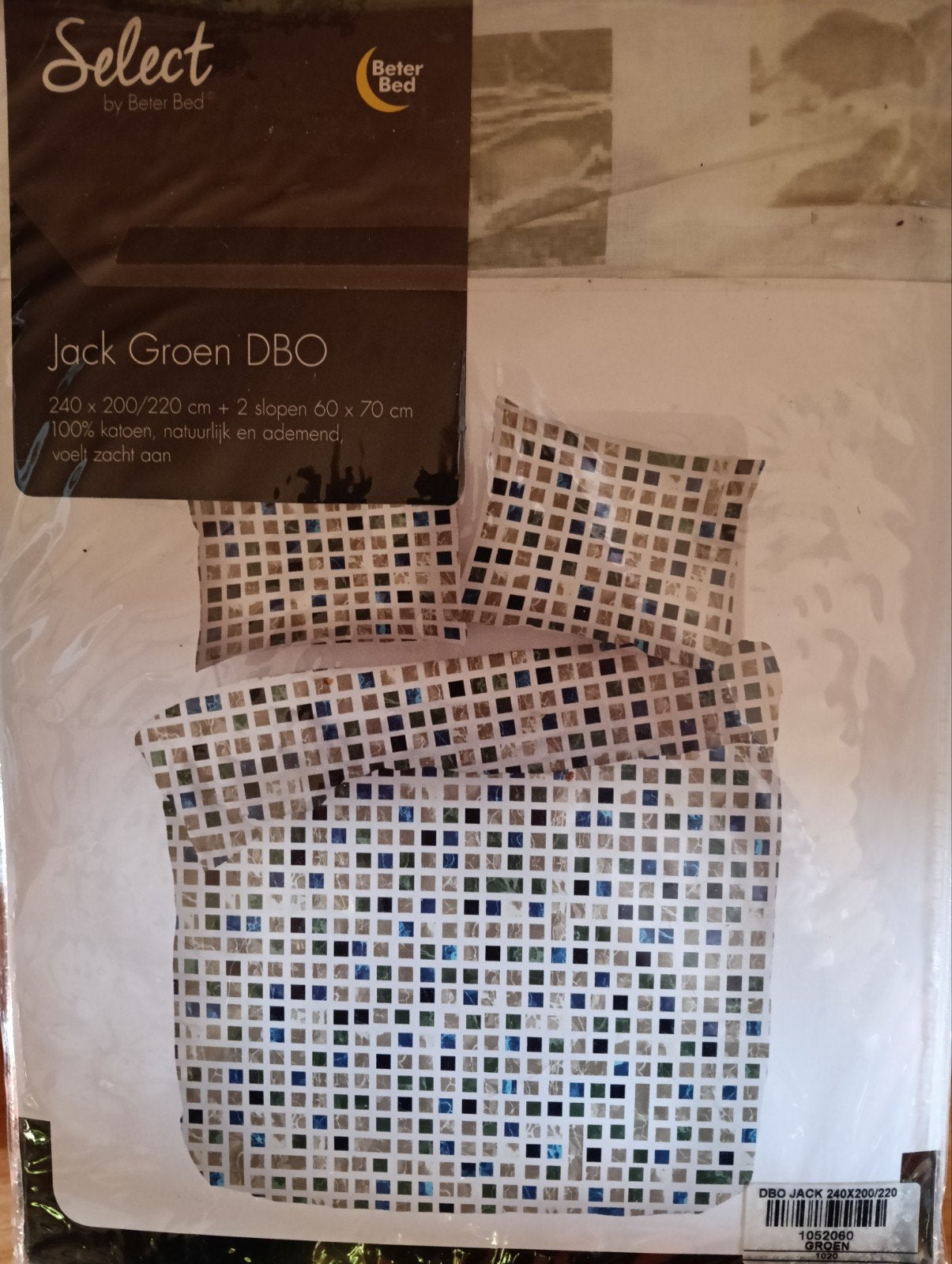 Beter Bed Select Jack Groen DBO Dekbedovertrek 240x200/220, Ophalen, Dekbedovertrek, Groen, Nieuw