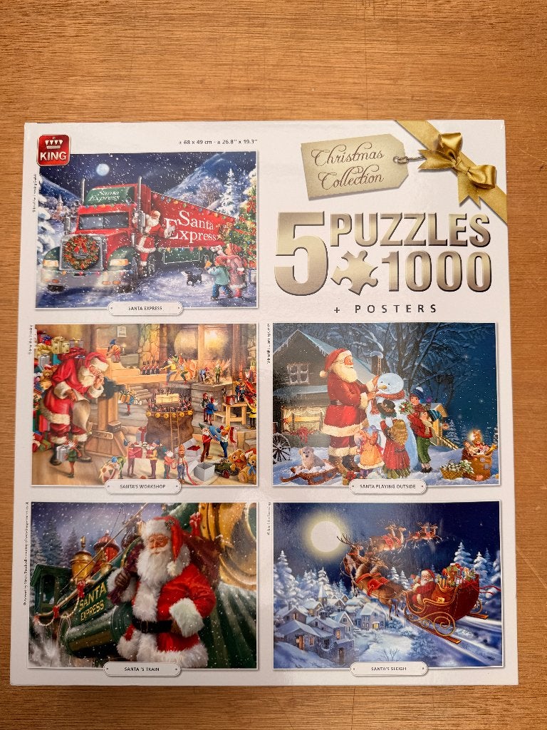 5 King legpuzzels van 1.000 stukjes in 1 doos, Ophalen of Verzenden, 500 t/m 1500 stukjes, Zo goed als nieuw, Legpuzzel