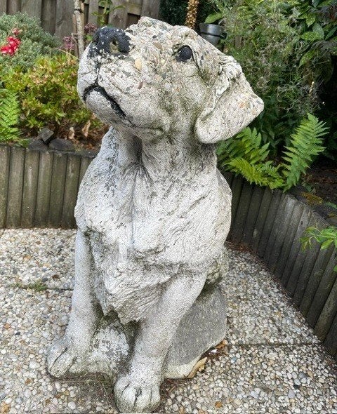 Beeld hond, Ophalen, Gebruikt, Steen, Dierenbeeld