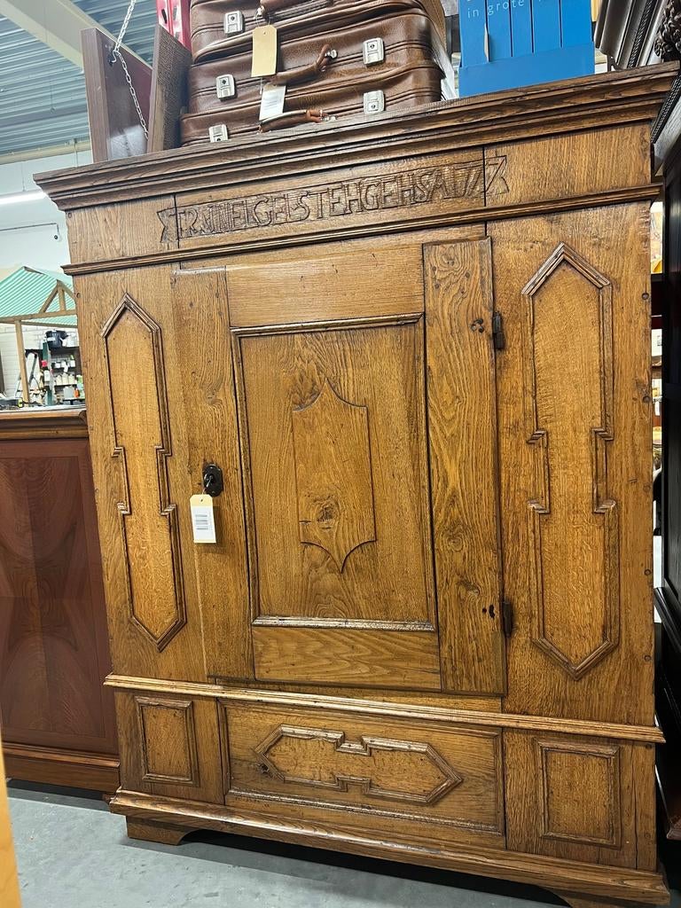 Antieke Duitse Spinde kast 1777, Antiek en Kunst, Antiek | Meubels | Kasten, Ophalen