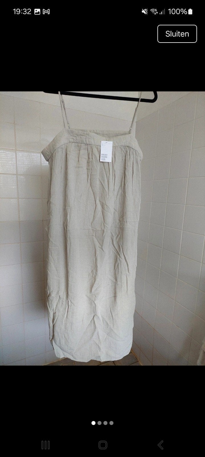 Zomerjurk Maat L - Katoen/Linnen, Kleding | Dames, Jurken, H&M, Maat 42/44 (L), Nieuw, Ophalen of Verzenden