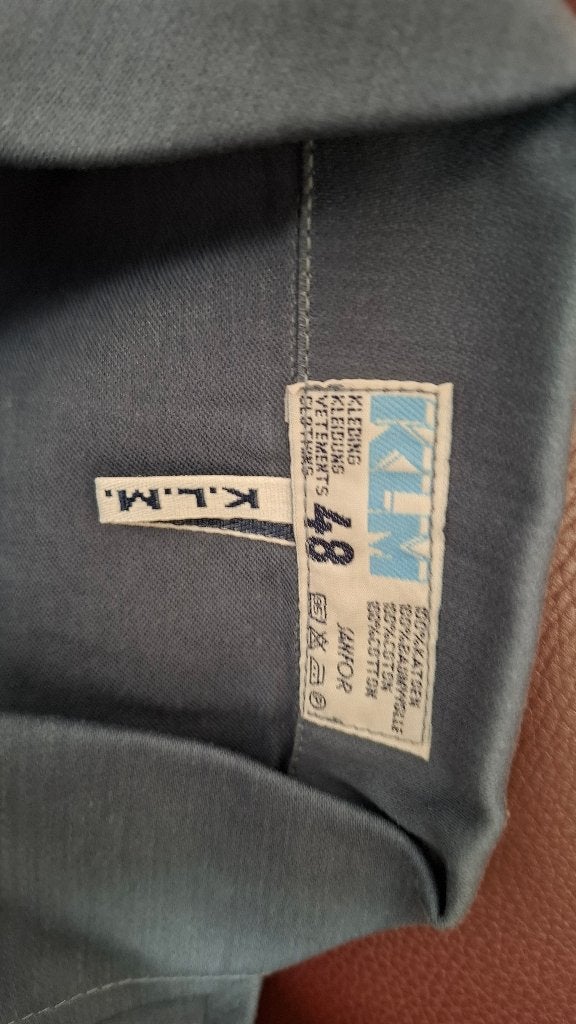 stofjas KLM katoen maat 48 blauw, Ophalen of Verzenden, Nieuw, Jas