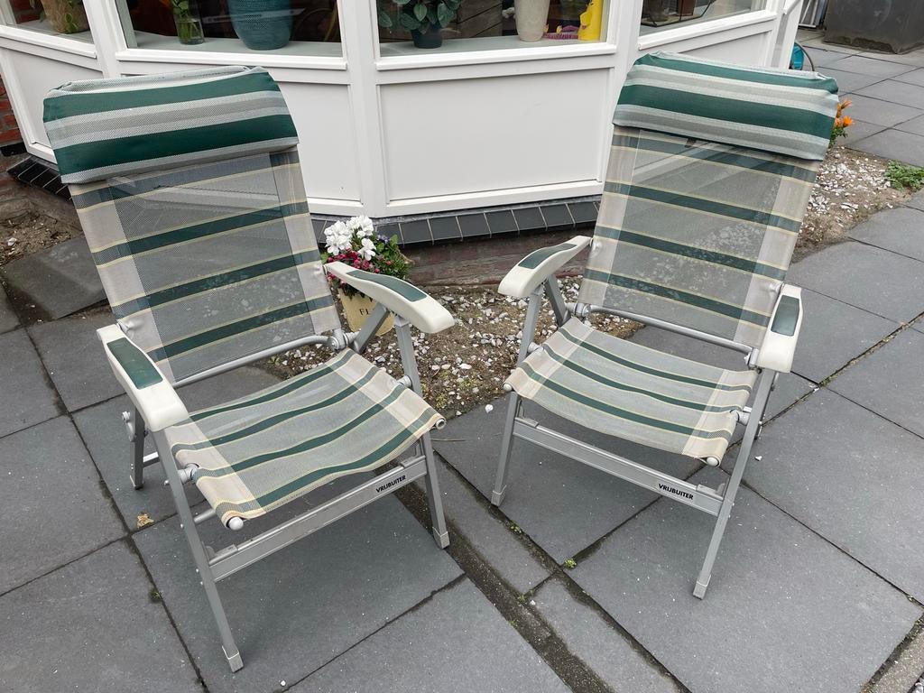 2 Vrijbuiter campingstoelen - Verstelbaar en comfortabel, Ophalen, Gebruikt, Campingstoel