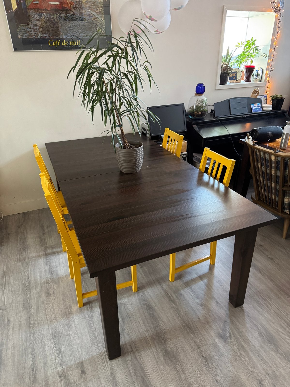 Uitschuifbare eettafel, donkerbruin, Huis en Inrichting, Tafels | Eettafels, Gebruikt, 100 tot 150 cm, 200 cm of meer, Vijf personen of meer