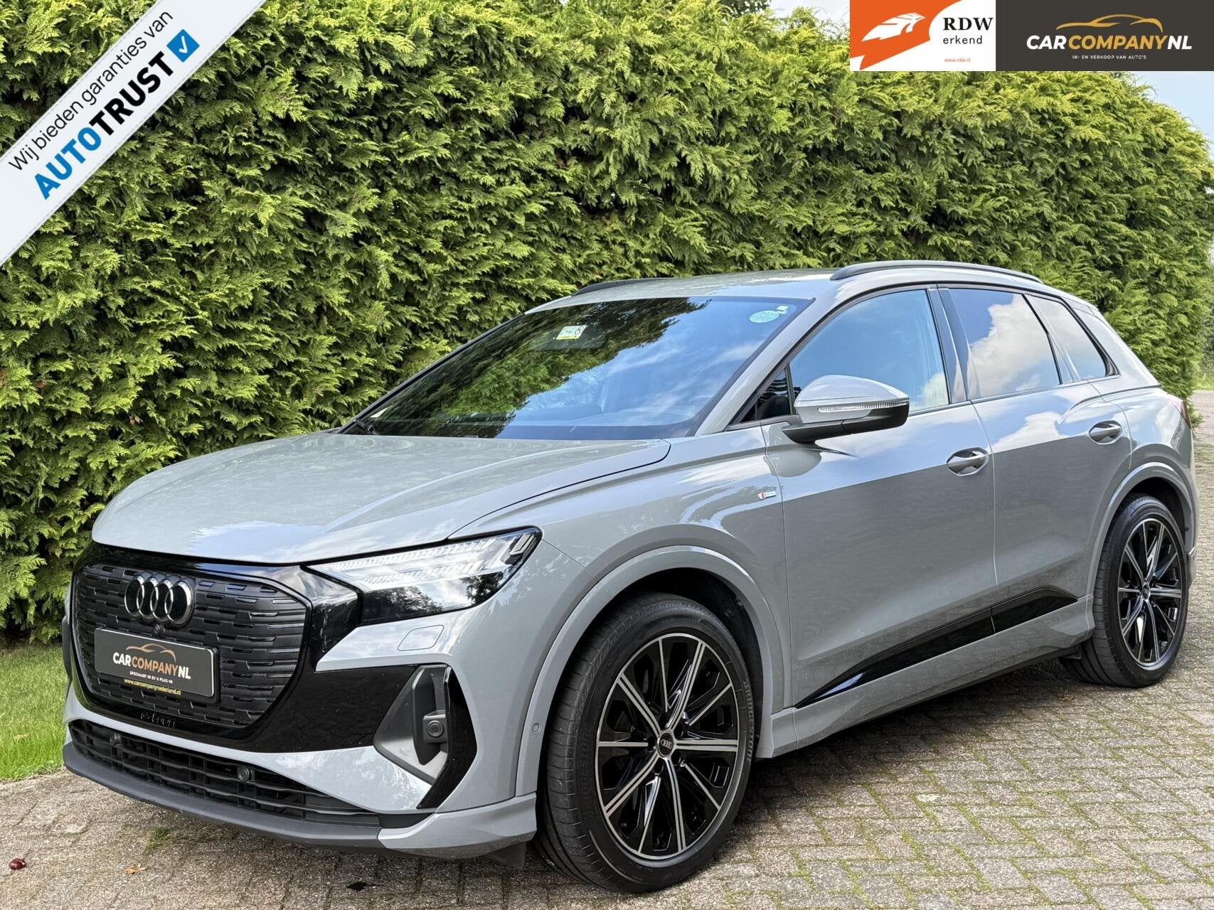 Audi Q4 e-tron|77kWh|3xSLINE|Nardo Grey|Sonos|Modeljaar 2023, Auto's, Automaat, Achterwielaandrijving, Gebruikt, Zwart
