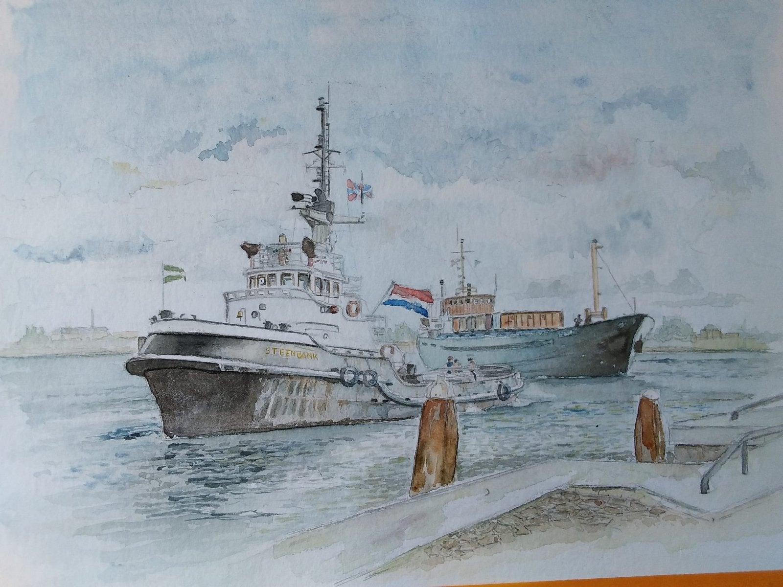 Schilderij op maat: Scheepsportret van uw boot., Ophalen of Verzenden, Interieur en Kussens