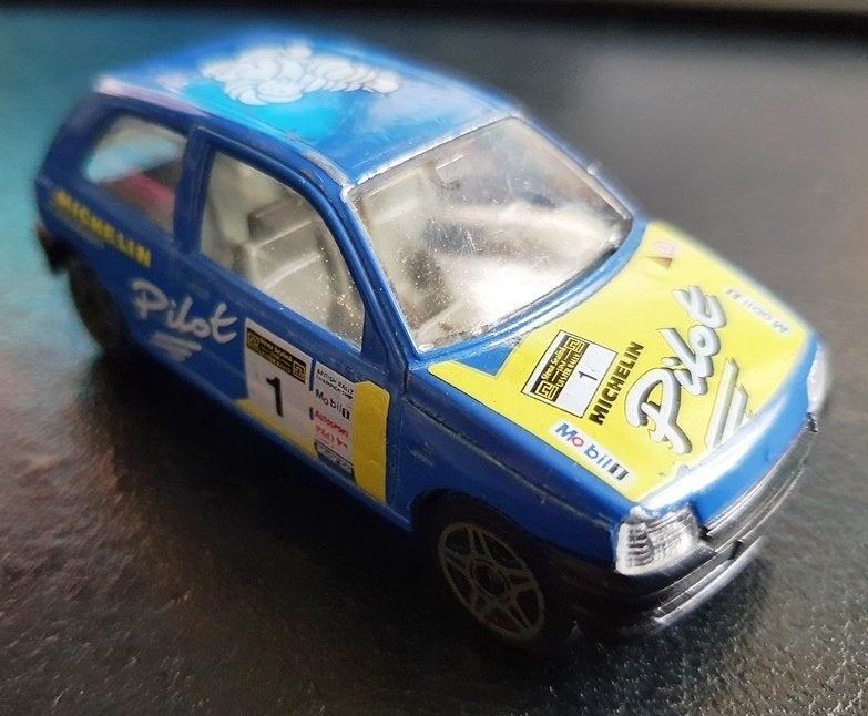 Burago renault clio blauw, Ophalen of Verzenden, Gebruikt, Auto, Overige merken