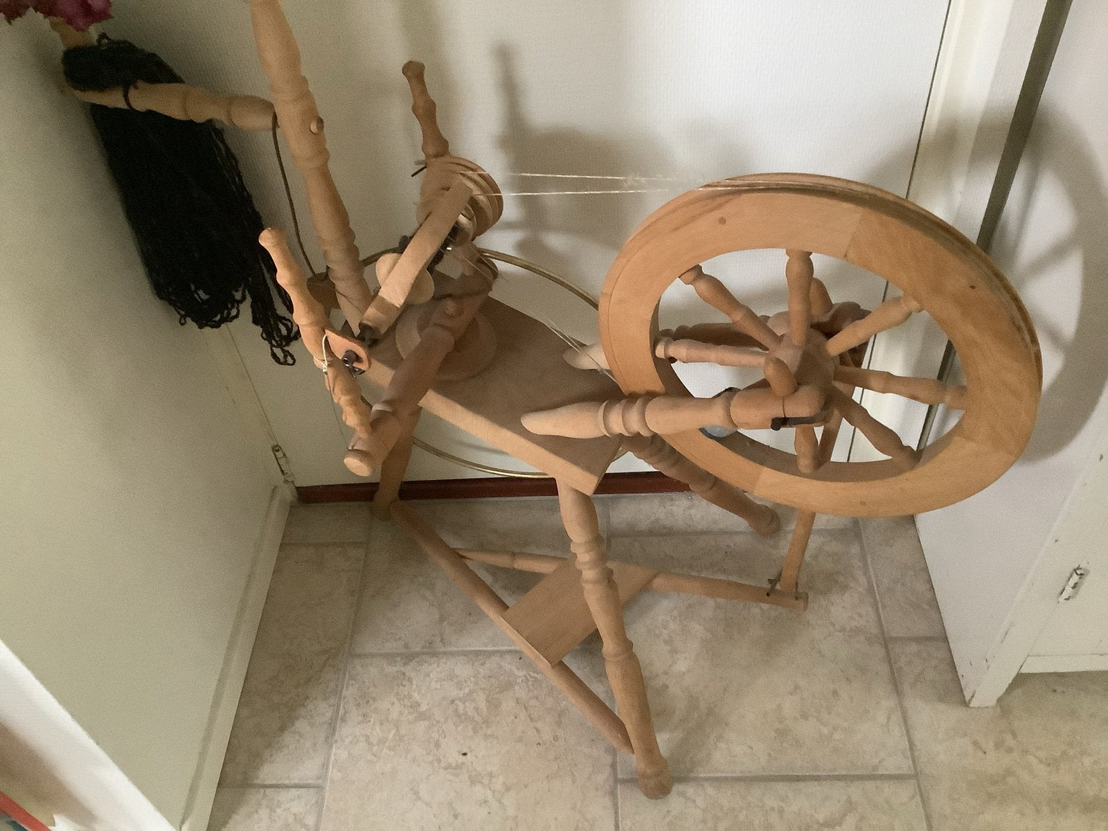 Prachtig houten spinnewiel, Ophalen, Gebruikt, Spinnewiel